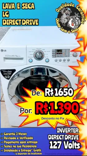 LAVA E SECA LG tudo Funcionando com garantia, Entrega Grátis*! Inverter