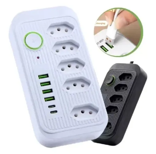 Extensão Tomadas com USB e TypeC Universal Bivolt 110v/220v 2500W Power 2m Filtro De Linha