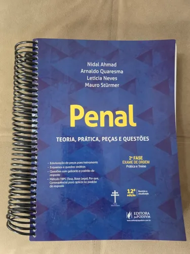 Livro de Teoria, Prática, Peças e Questões-CEISC- PENAL- OAB 46° EM BRANCO SEM USO
