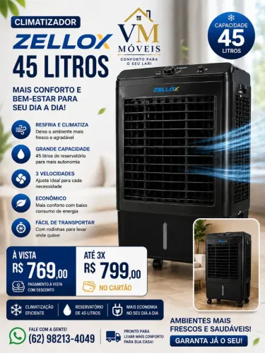Climatizador zellox 45 litros