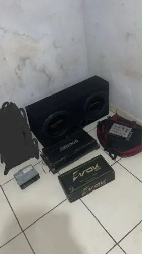 Som automotivo completo fios e aparelhos