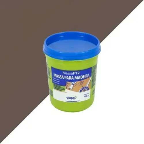 Massa Para Reparar Madeira Viapol F12 Cor Imbuia, 400g Para MDF e Assoalhos