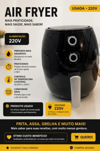 AIR FRYER 220V - USADA EM ÓTIMO ESTADO
