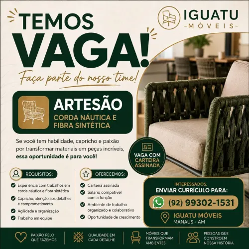 ? OPORTUNIDADE DE EMPREGO! ?