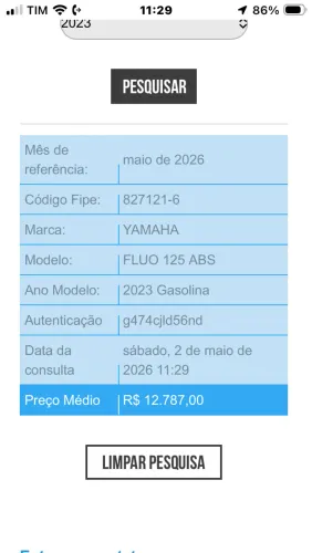 Moto yamaha Fluo 125 Abs? Bem nova !! Vendo por pouquíssimo uso!! Tá como nova