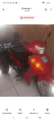 Vendo biz 100 ..2015  adaptada para cadeirante 