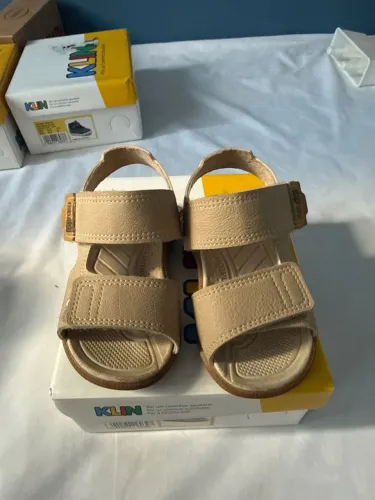 Sandália papete klin tic tac casual COR AREIA - NÚMERO 20
