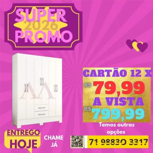 Guarda Roupa Natal/Peça no Contato e Pague em Casa - Produto Novo - Tbm loja física