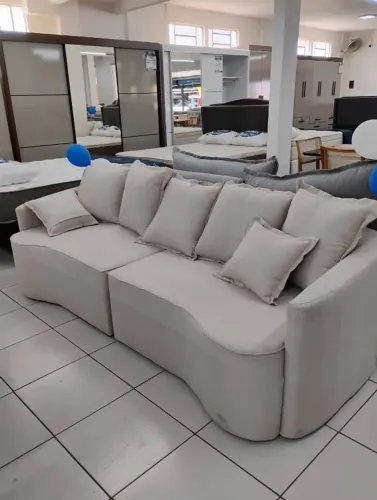 Sofá 4 Lugares 270cm Curvo Quito Veludo