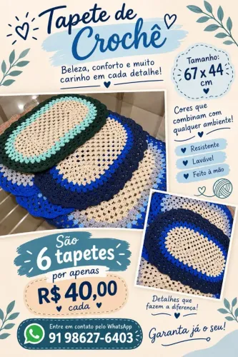 Tapetes de crochê diversos!