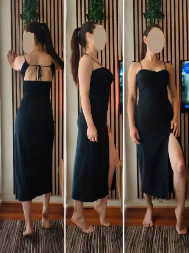 Vestido preto longuete (abertura na perna)