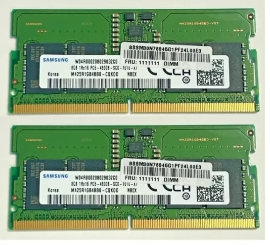 12X CARTÃO - MEMÓRIA DDR5 16GB(X2 8GB) 4800 Mhz SAMSUNG - ORIGINAL LACRADO - 12X CARTÃO