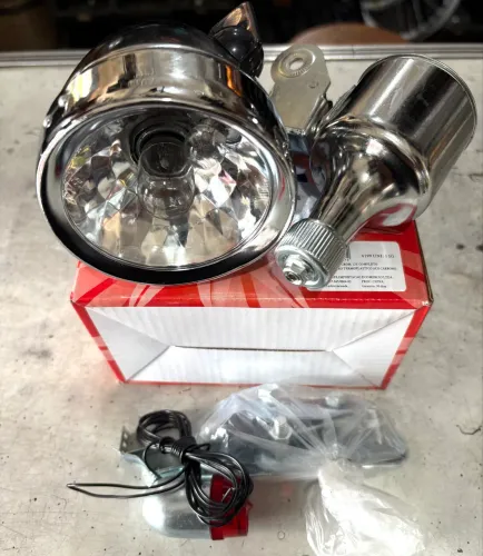 Kit de Farol Dinâmo 12V 6W em Metal para Bicicletas Antigas