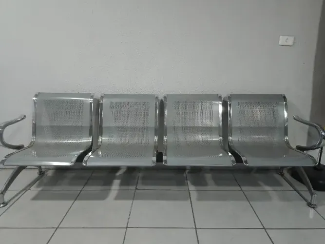 Cadeira Longarina 4 Lugares Para Escritório Inox