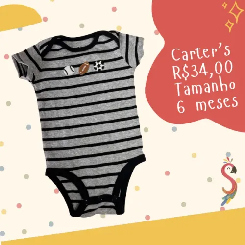 Body Manga Curta Esportes Carter's