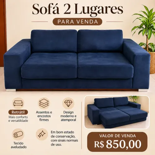 Vendo sofá retrátil 2 lugares 850,00