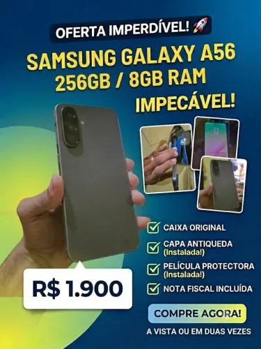 SAMSUNG GALAXY A56 256 giga 8 de RAM novo praticamente