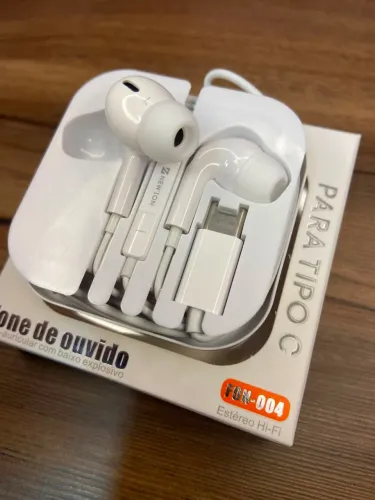Fone de ouvido com fio Tipo C - vai na caixa e entrega grátis 