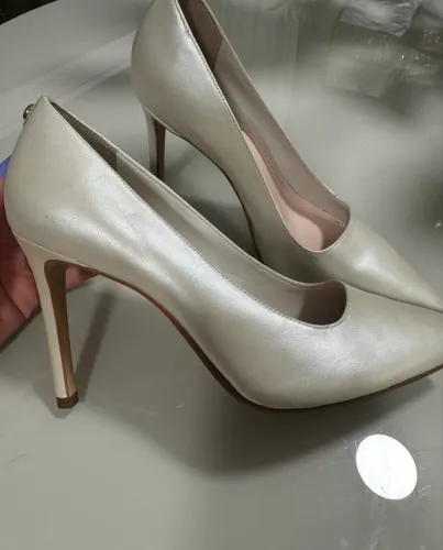 Scarpin Jorge Bischoff (Say Yes) coleção noivas, branco perolado, n. 37