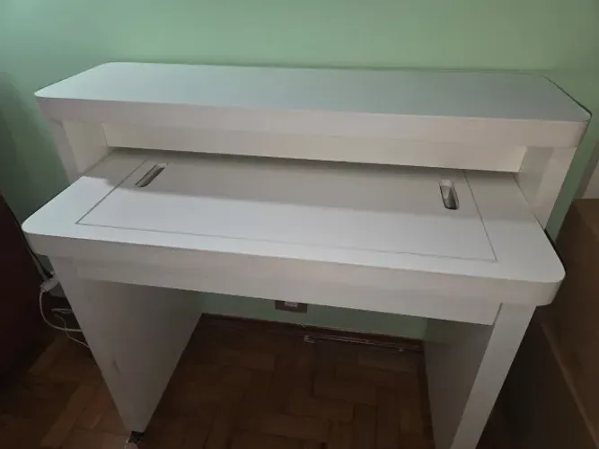 Mesa Home Office Retrátil Dupla (Marcenaria) c/ Rodinhas - Perfeita p/ Espaços Pequenos