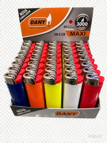 ? 10 Isqueiros Dany Maxi ? Sem Gás ? Cores Sortidas ? Modelo DN-S06C