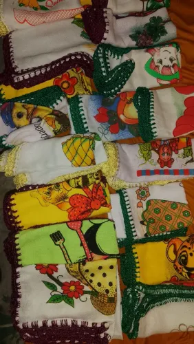 Crochê guardanapo/ pano de prato bordados
