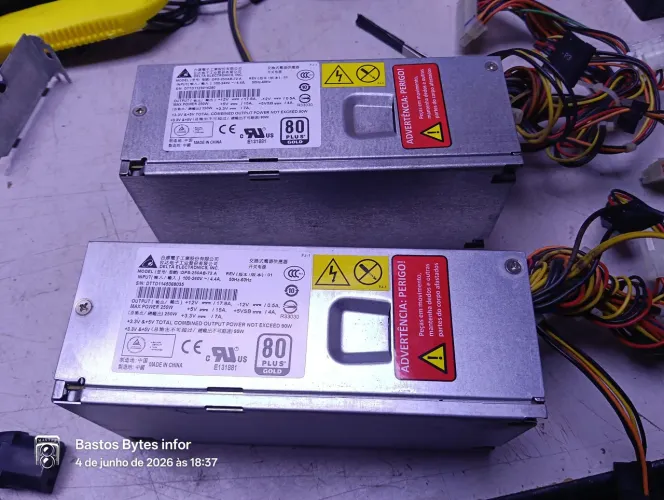 Fonte para Pc desktop slim 80 PLUS Gold 24p e reforço 3 satas e 1 ide 