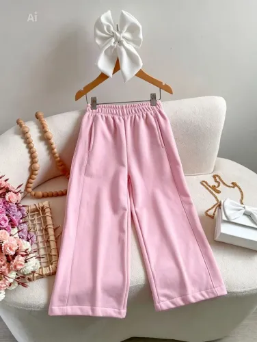 Calça moletom flanelada Wide leg infantil 