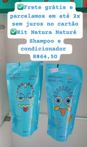 Kit refil Natura Naturé shampoo e condicionador lisos e ondulados