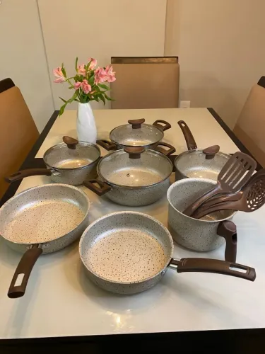Jogo De Panelas 10 Peças Antiaderente com Frigideira