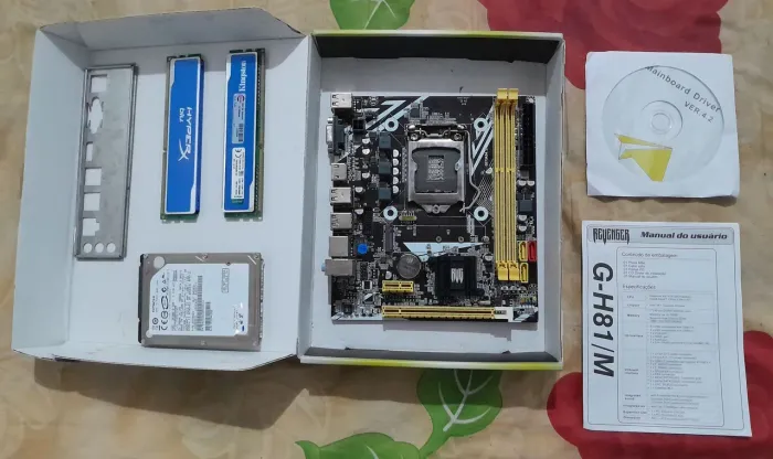 Kit: Placa Mãe + HD 500 GB + 2 Pentes de Memória DDR2