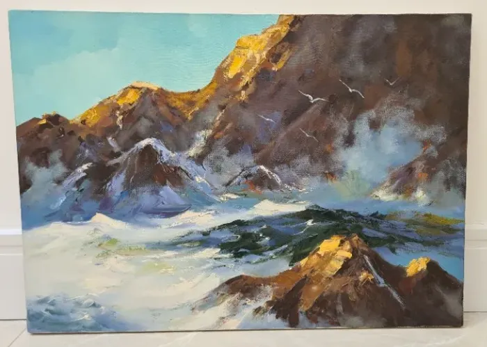 Quadro Pintura à Óleo Espátula "Ondas"
