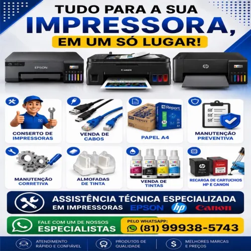 Tudo para a sua impressora Epson, HP e Canon você encontra na Expresso Digital