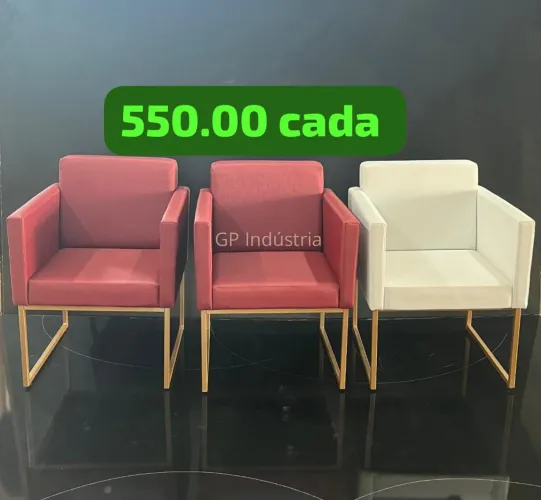 Poltronas fixas estilo industrial modernas super reforçadas