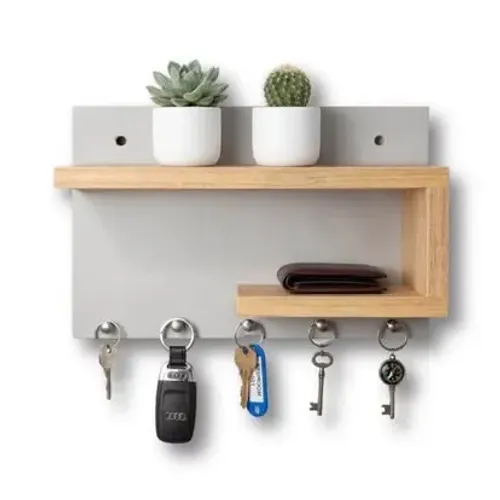 Porta Chaves e Organizador Minimalista com Prateleira