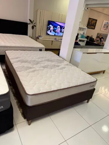 Cama de Casal LUAR NOVA BASE + COLCHÃO - Entrego!