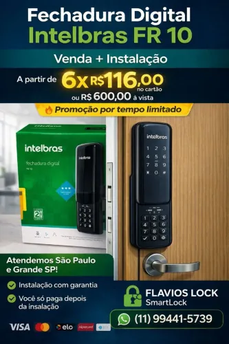 Fechadura eletrônica Fr 10 instalação insclusa 
