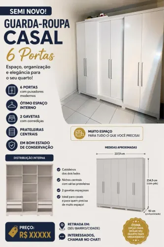 Guarda-Roupa Grande em Excelente Estado