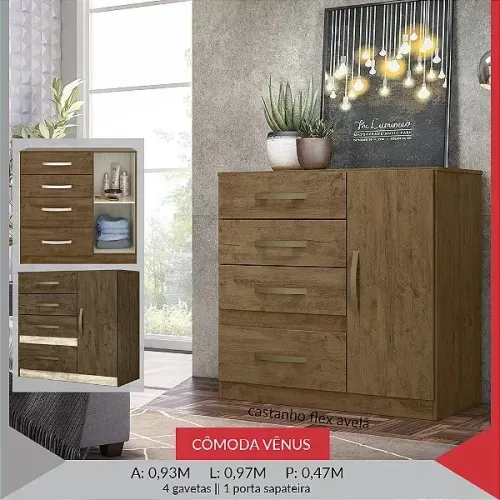Cômoda VÊNUS castanho avelã