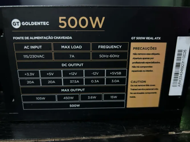 Fonte GT real 500w