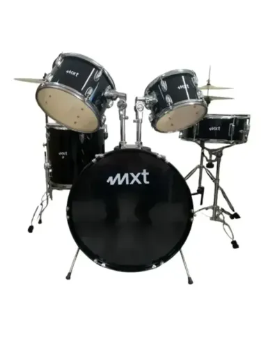 Bateria Acústica Preto Cromado com Bumbo 20 Pol MXT M-B120PC