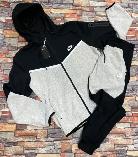 Conjunto de frio masculino preto e cinza P ao GG