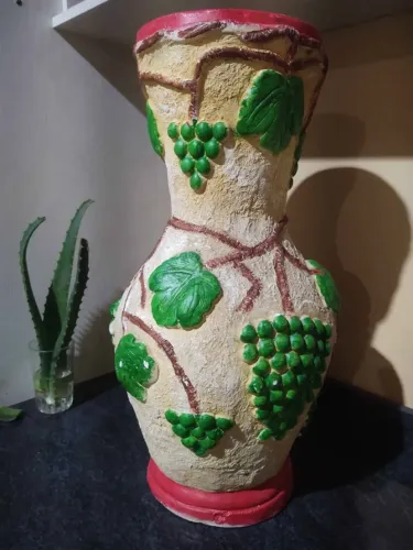 Vaso Decorativo Artesanal pintado a mão - Decoração Artesanato