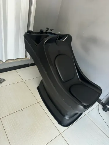 Lavatório de Cabelo Italiano Para Salão De Beleza Barbearia Veron Dompel Preto