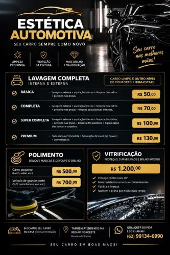 Polimento cristalizado e lavagem na região noroeste