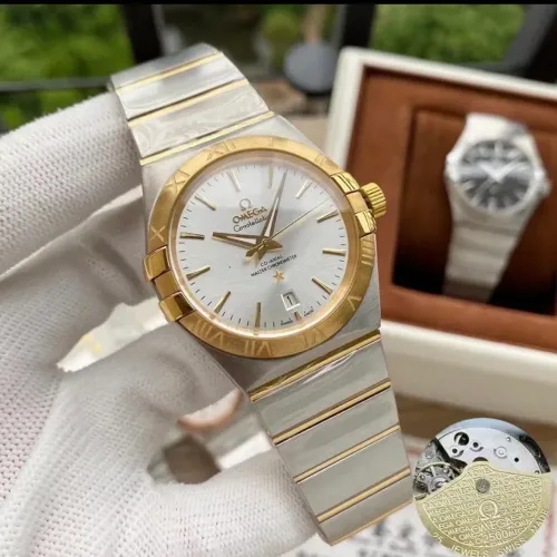 Relógio omega constelation aço e ouro automático novo