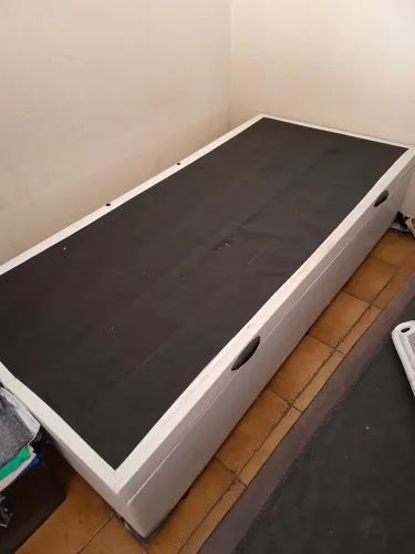 Cama solteiro Baú Courino Branco