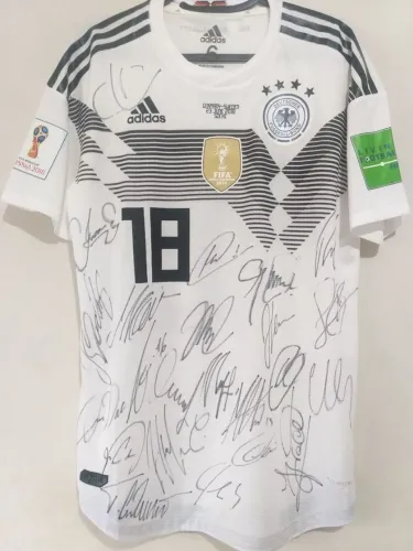 Camisa Alemanha Copa Mundo 2018 #18 Kimich Jogo Autografada Elenco Certificada