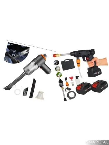 Kit aspirador e lavadora a jato portatil
