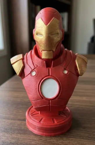 Homem de Ferro Busto Decorativo de Herói  - 15 cm | Pintado à Mão | Decoração geek